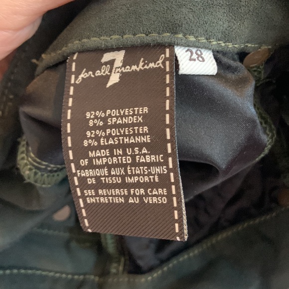 7FAMK Stretch Velvet Legging in Dark Olive Green - Picture 8 of 8